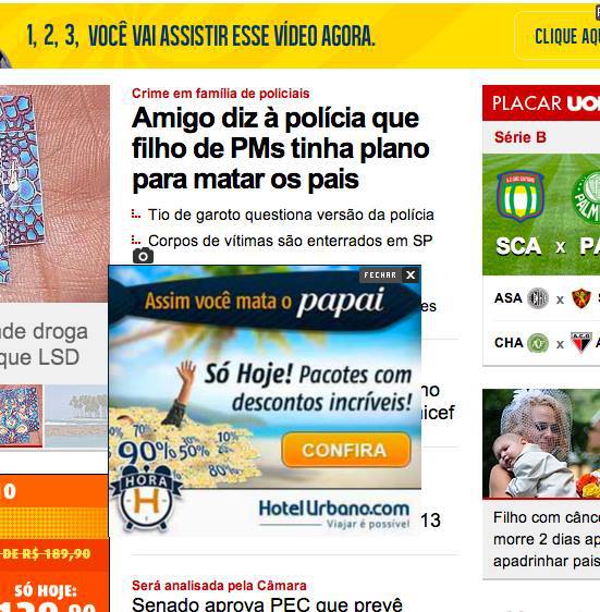 Propaganda e manchete