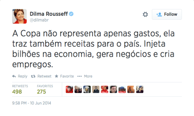 Twitter - dilmabr- A Copa não representa apenas ...