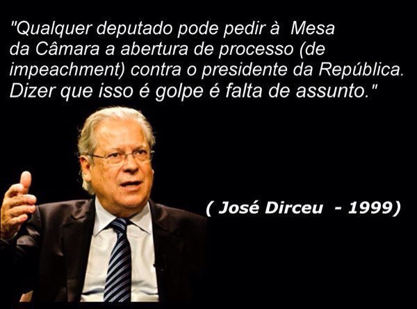Os mortadelas que estão dizendo agora que impeachment é golpe já perguntaram a opinião do "guerreiro do povo brasileiro" que eles veneram?